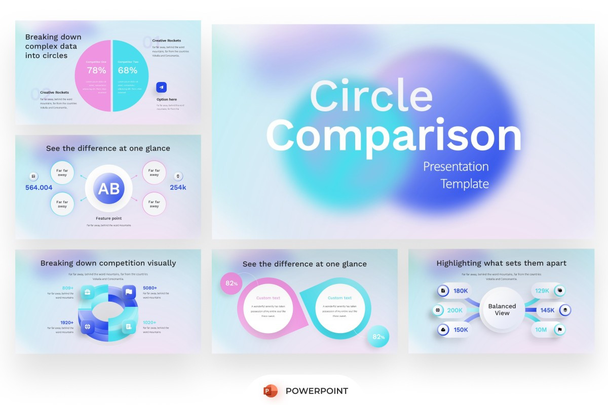Circle Comparison Infographic PowerPoint Template | Nulivo Market