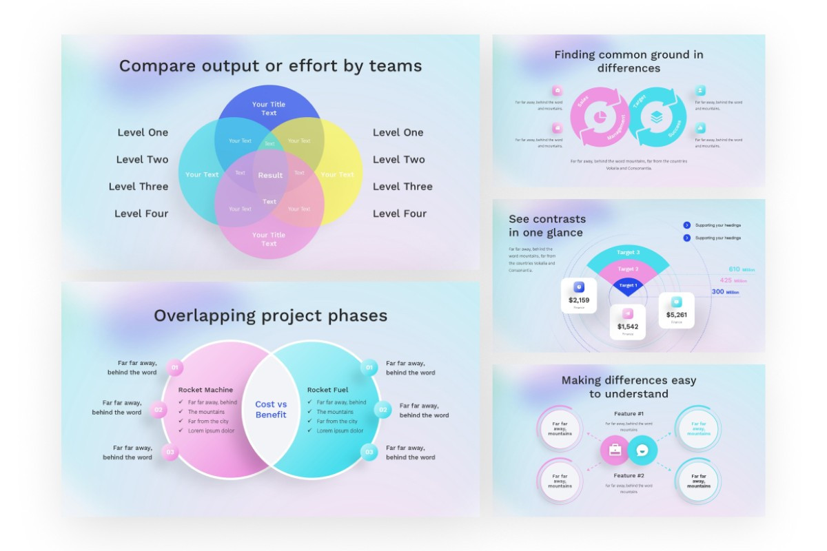Circle Comparison Infographic PowerPoint Template | Nulivo Market