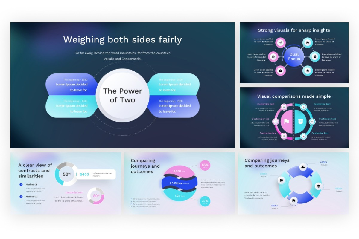 Circle Comparison Infographic PowerPoint Template | Nulivo Market