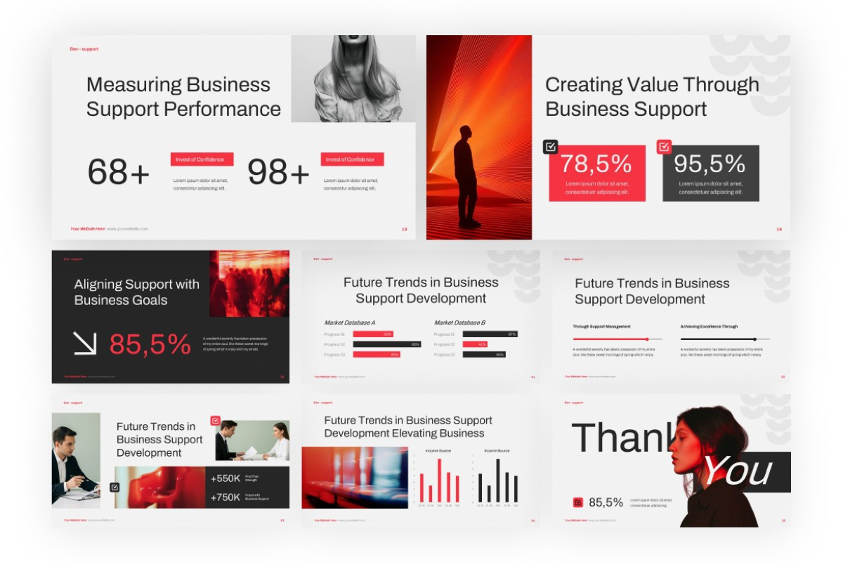Business Support Development PowerPoint Template | Nulivo Market