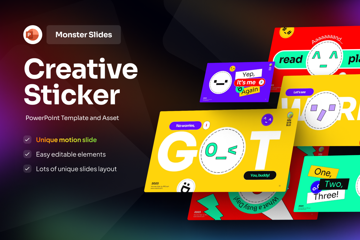 Monster Slides Creative Sticker | Nulivo Market