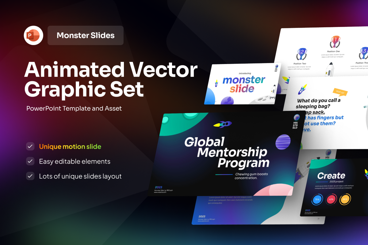 Monster Slides Animated Vector Graphic Set | Nulivo Market