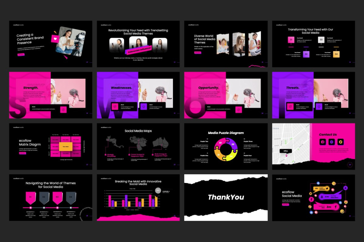 Ecoflow Social Media PowerPoint Template | Nulivo Market