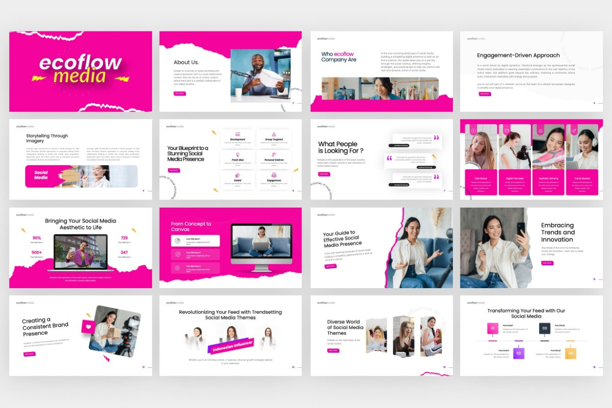 Ecoflow Social Media PowerPoint Template | Nulivo Market