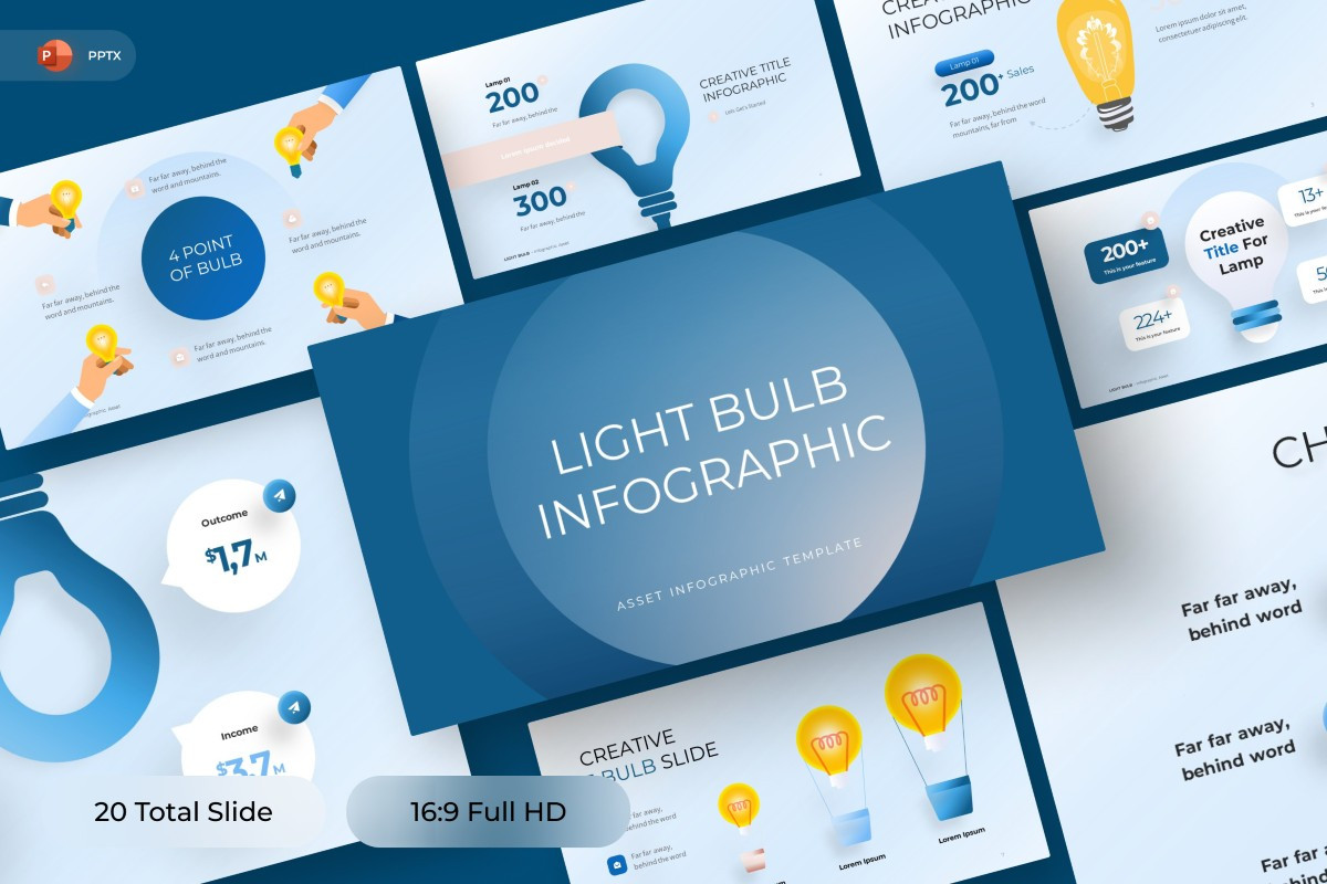 Light Bulb Infographics Powerpoint Template | Nulivo Market