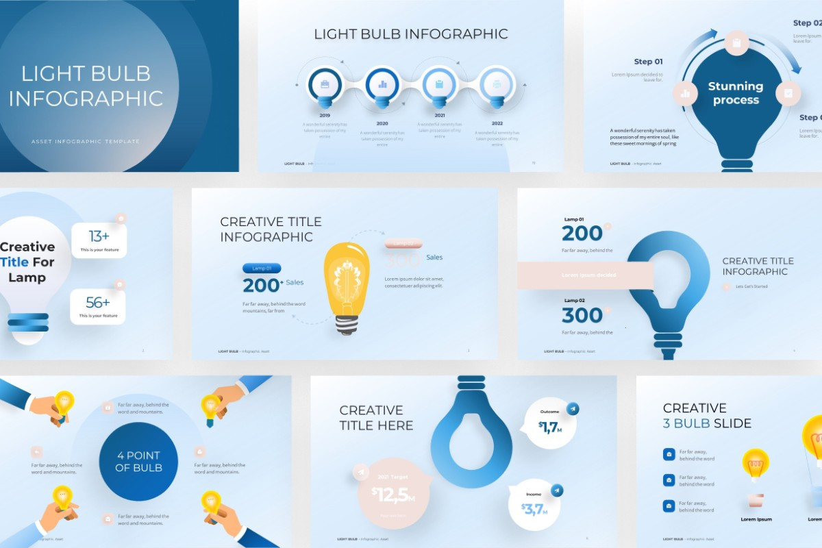 Light Bulb Infographics Powerpoint Template | Nulivo Market