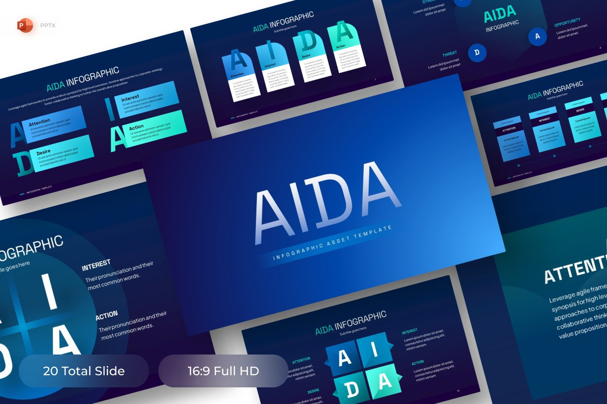Aida Infographics PowerPoint Template | Nulivo Market