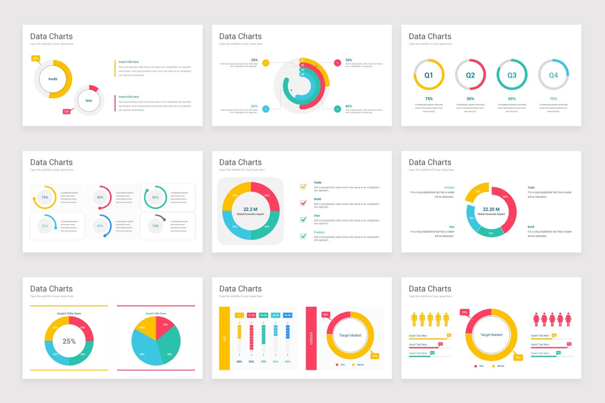 Data Charts Google Slides Presentation Template Nulivo Market