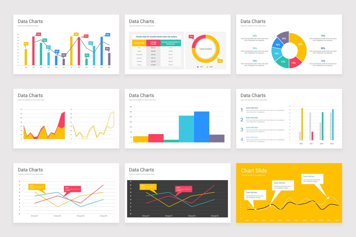 Data Charts Google Slides Presentation Template Nulivo Market
