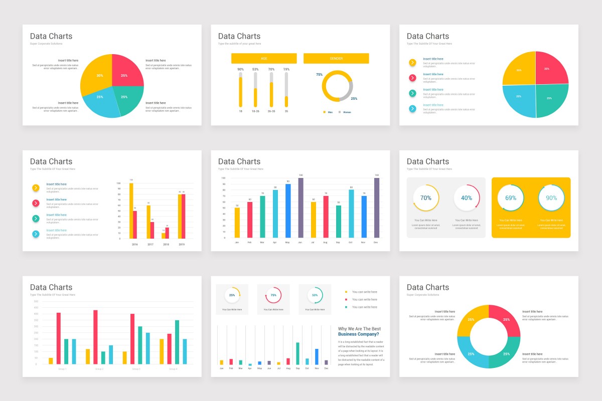 Data Charts Google Slides Presentation Template Nulivo Market