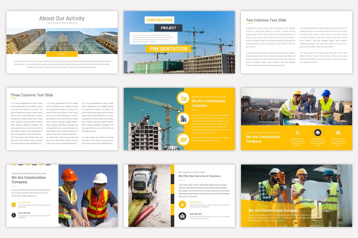 Construction Google Slides Theme For Presentation | Nulivo Market
