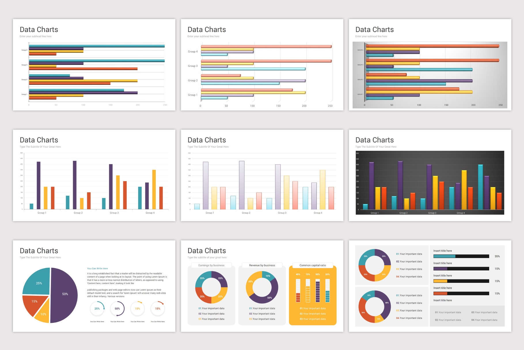 Data Charts PowerPoint Presentation Template | Nulivo Market