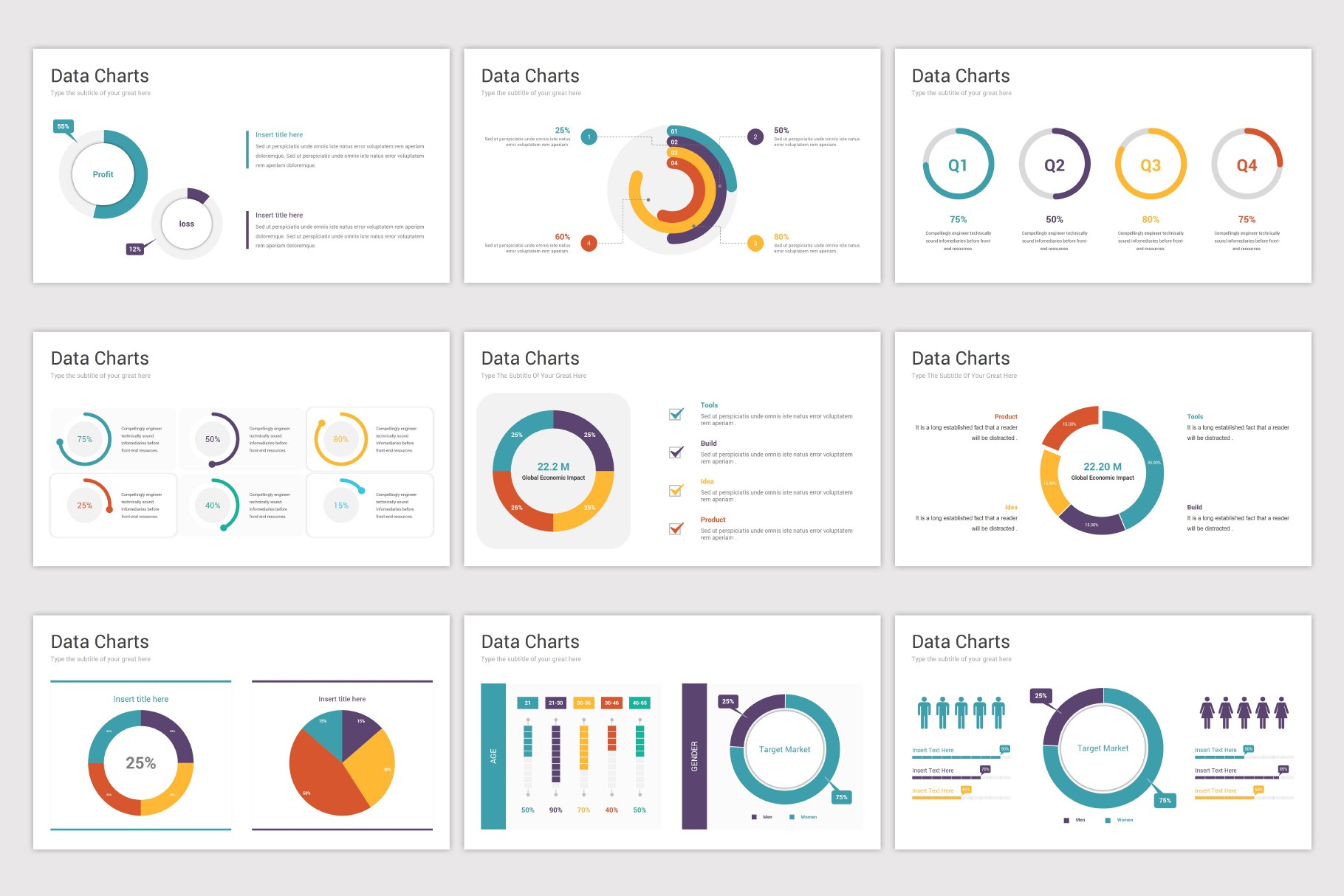 Data Charts PowerPoint Presentation Template | Nulivo Market