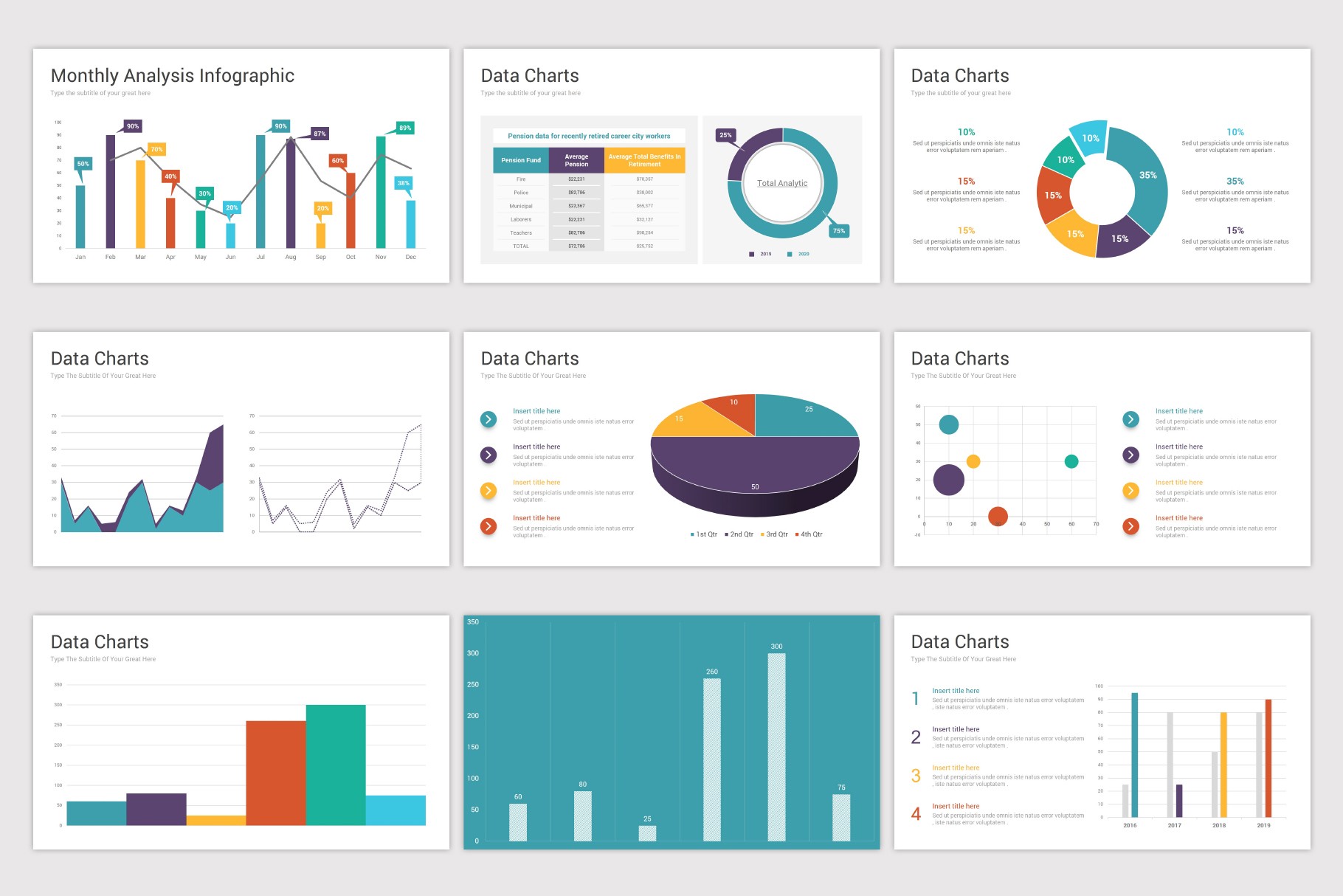 Data Charts PowerPoint Presentation Template | Nulivo Market