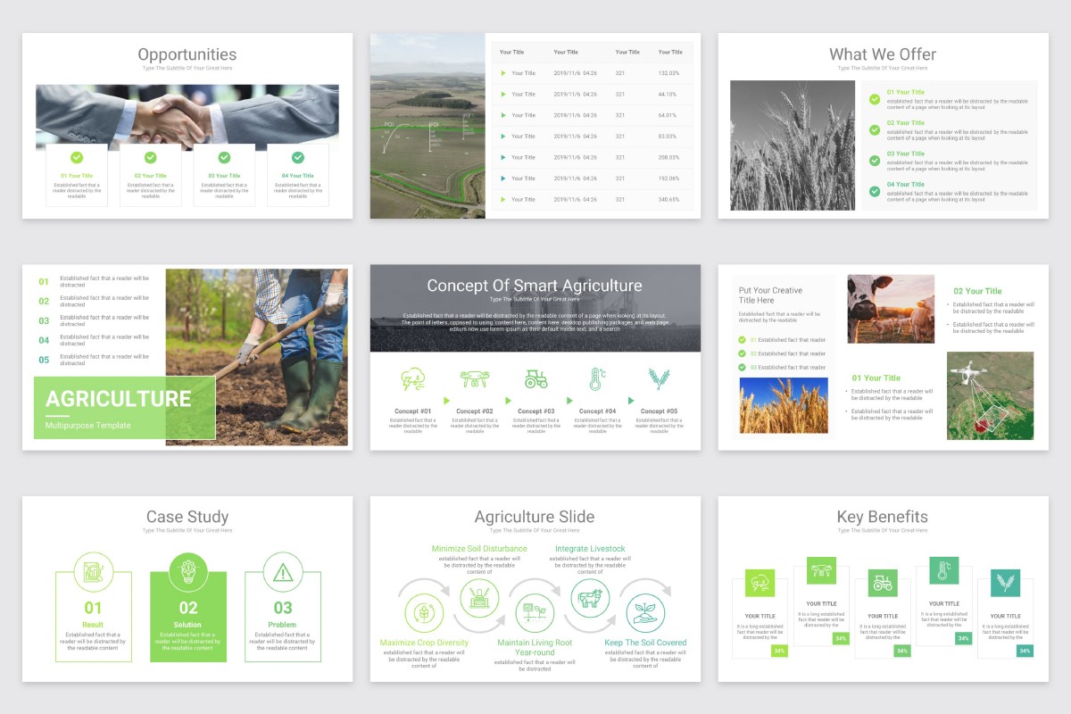 Farm & Agriculture PowerPoint Presentation Template | Nulivo Market