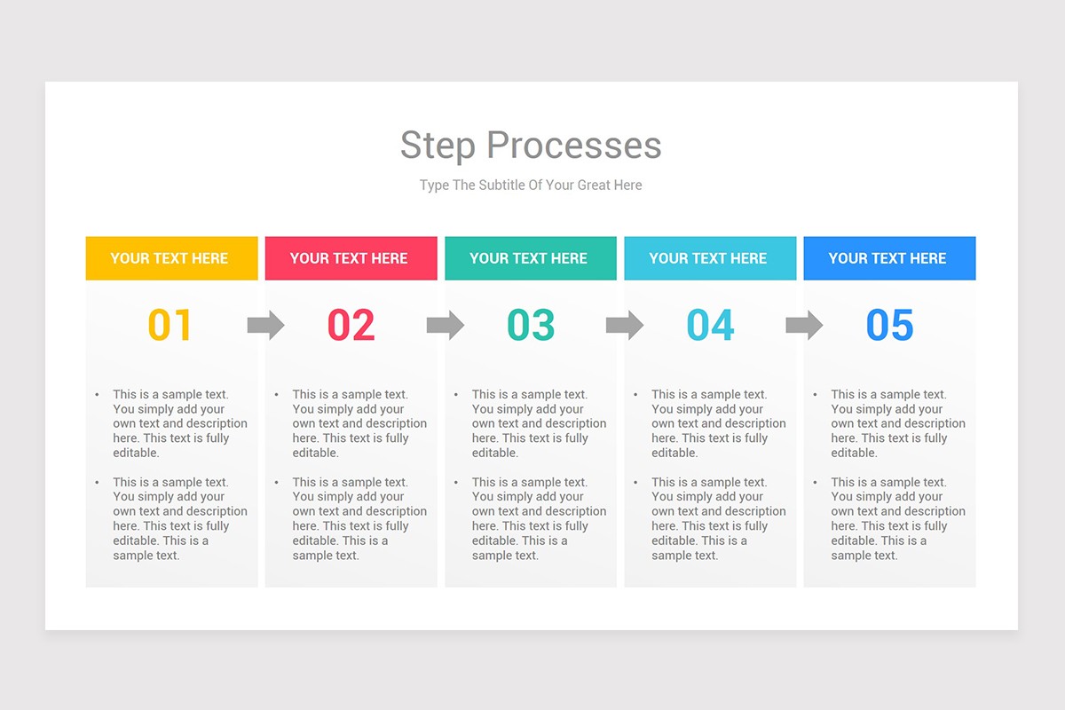 Steps Process With Text Boxes PowerPoint Diagrams | Nulivo Market