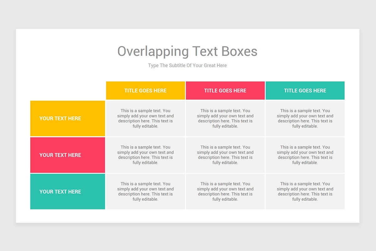 Overlapping Text Boxes PowerPoint Template | Nulivo Market