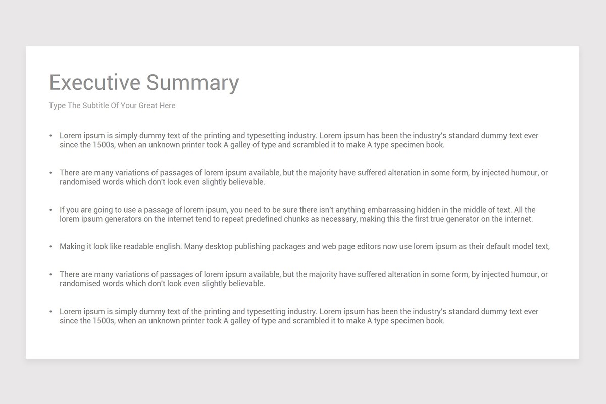 Key Note Summary Executive Summary Keynote Template | Nulivo Market