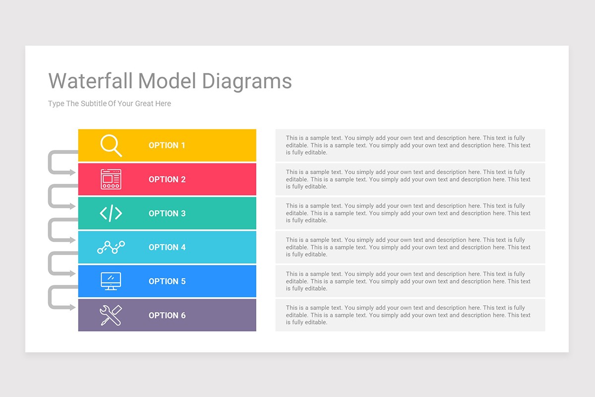 Waterfall Chart Google Slides Template Diagrams | Nulivo Market