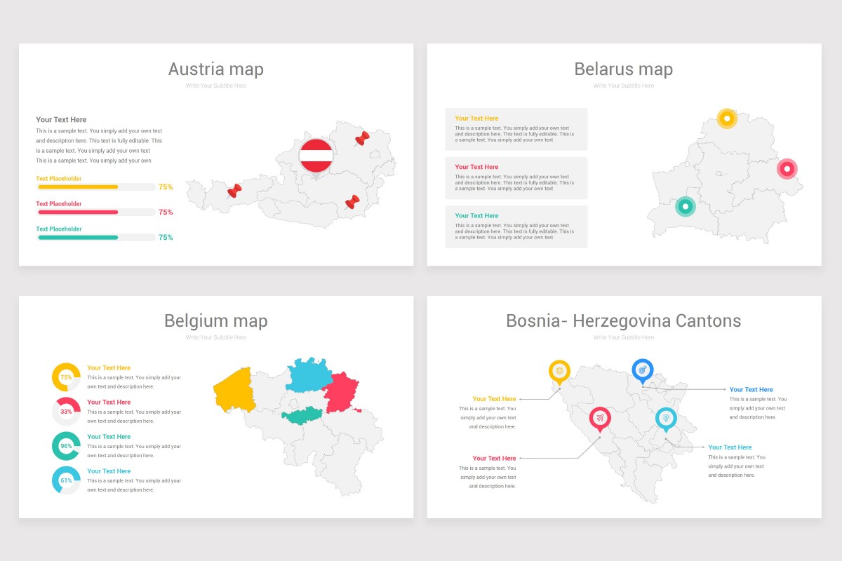 europe maps google slides template