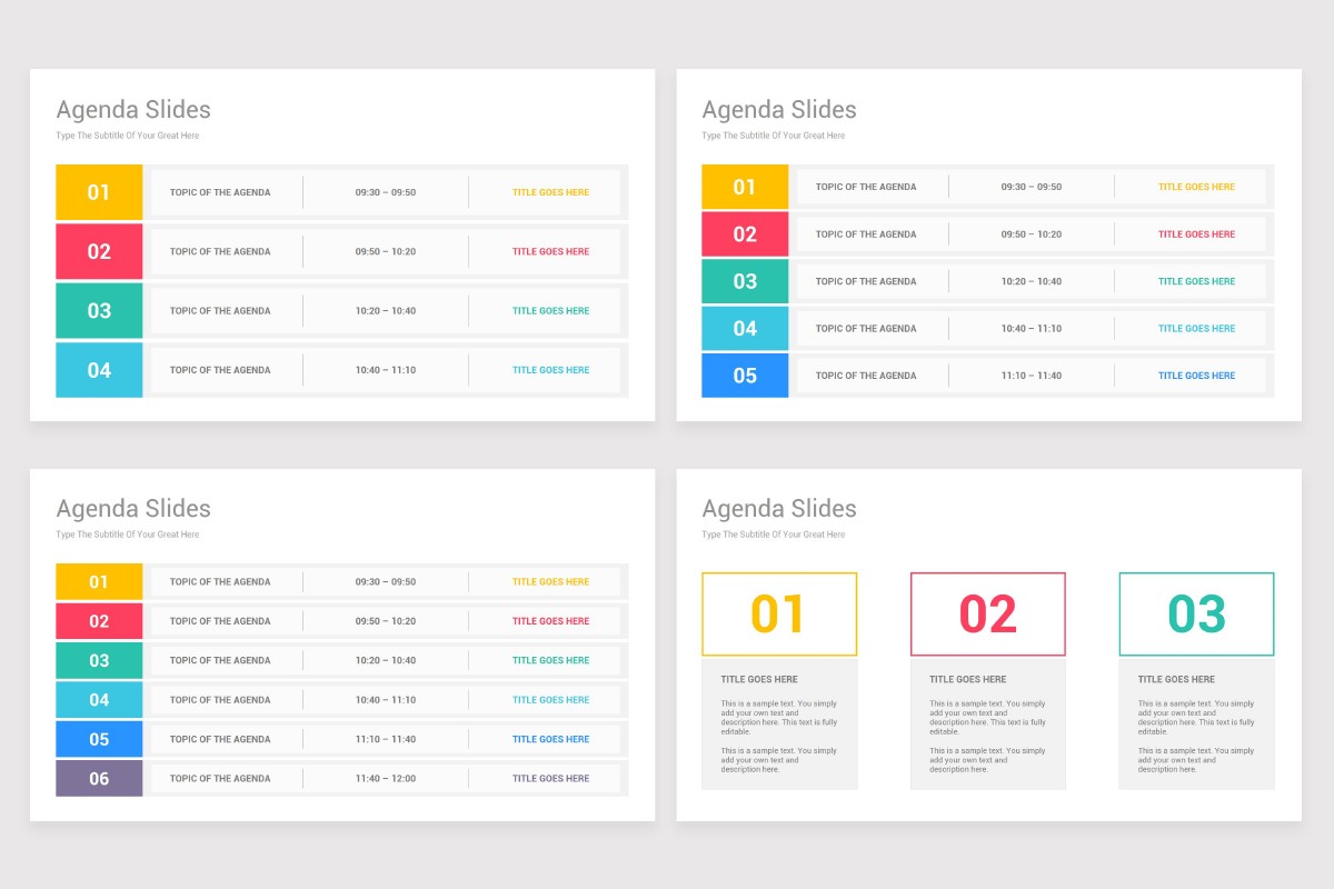 Agenda Google Slides Template Diagrams Nulivo Market