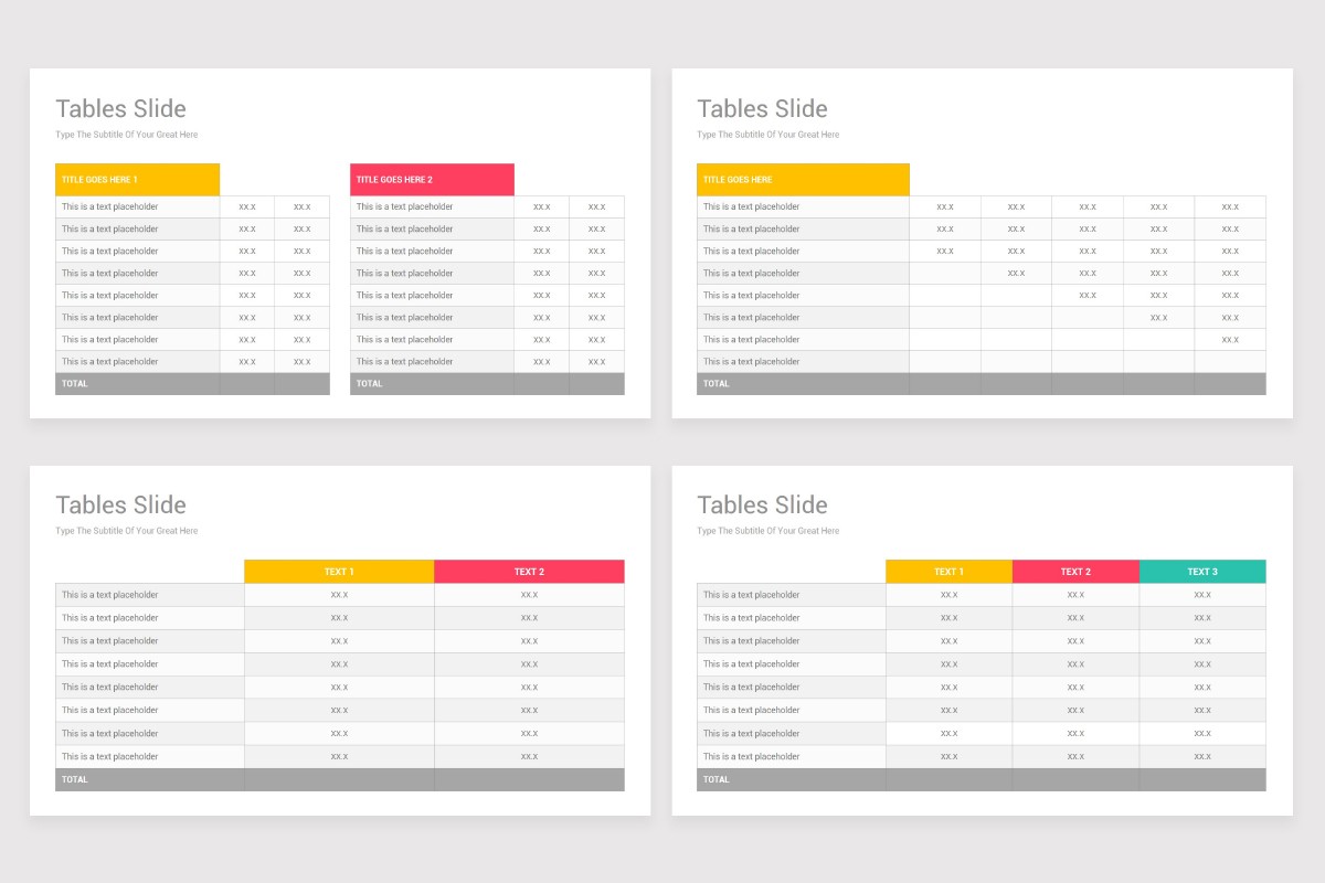 Tables PowerPoint Presentation Template | Nulivo Market
