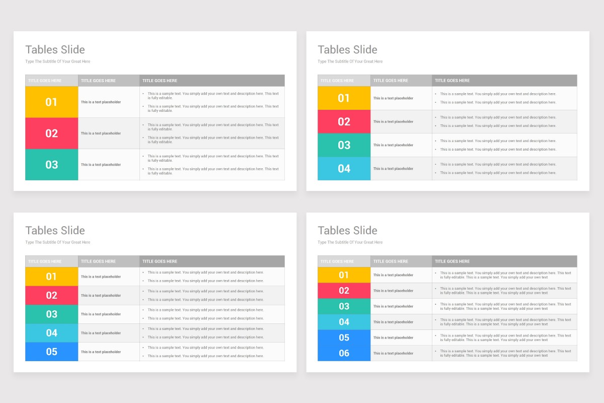Tables Google Slides Presentation Template | Nulivo Market
