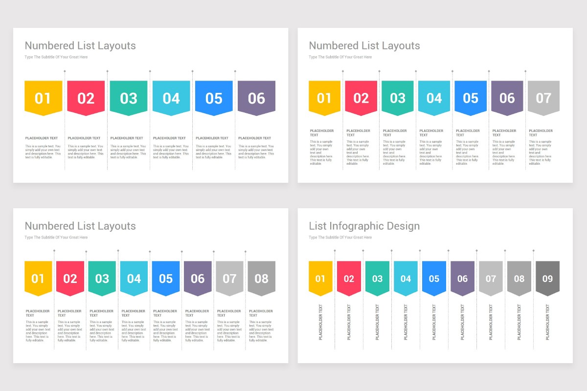 presentation slide list