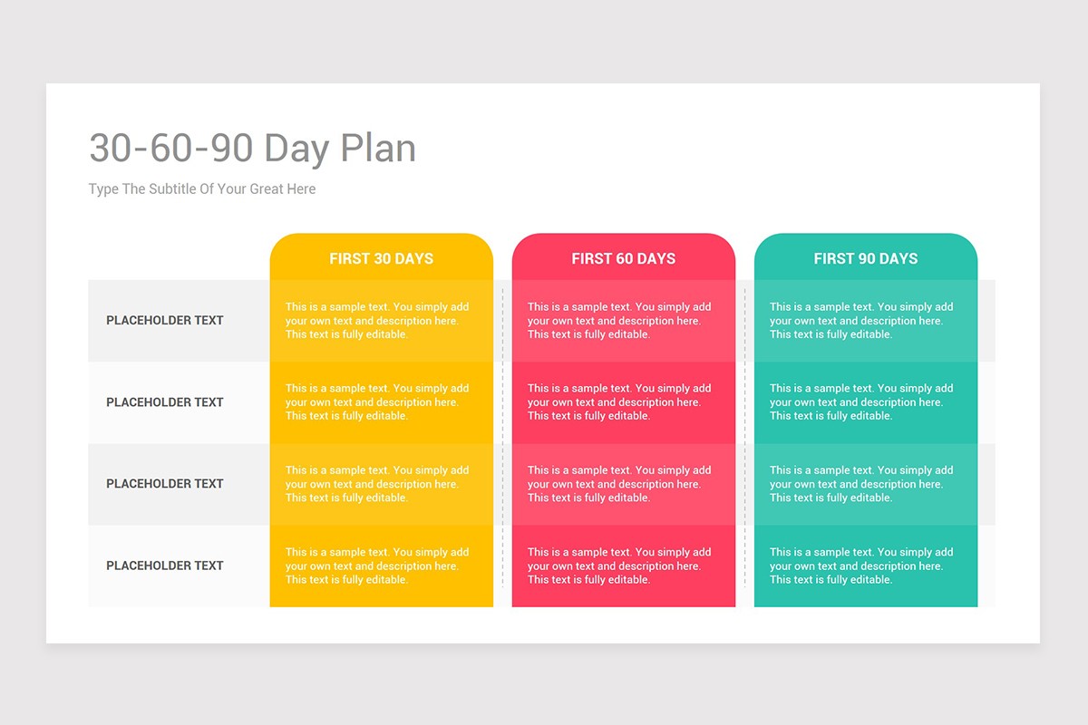 30 60 90 Day Plan Template Powerpoint