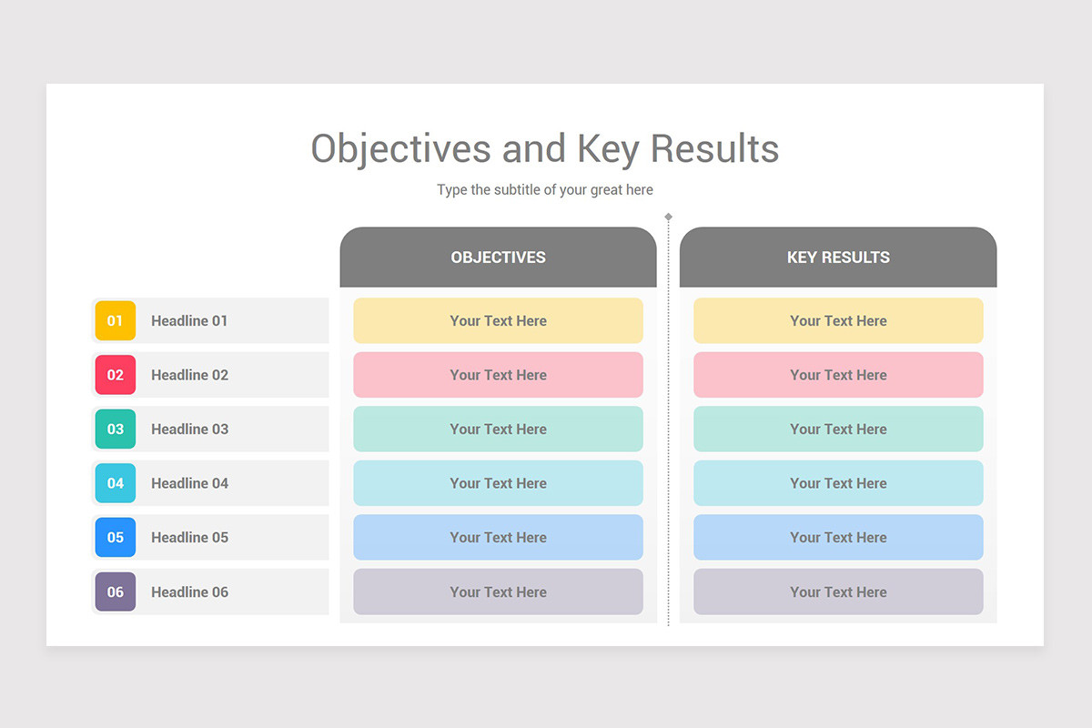 OKR Objectives and Key Results PowerPoint Template Nulivo Market