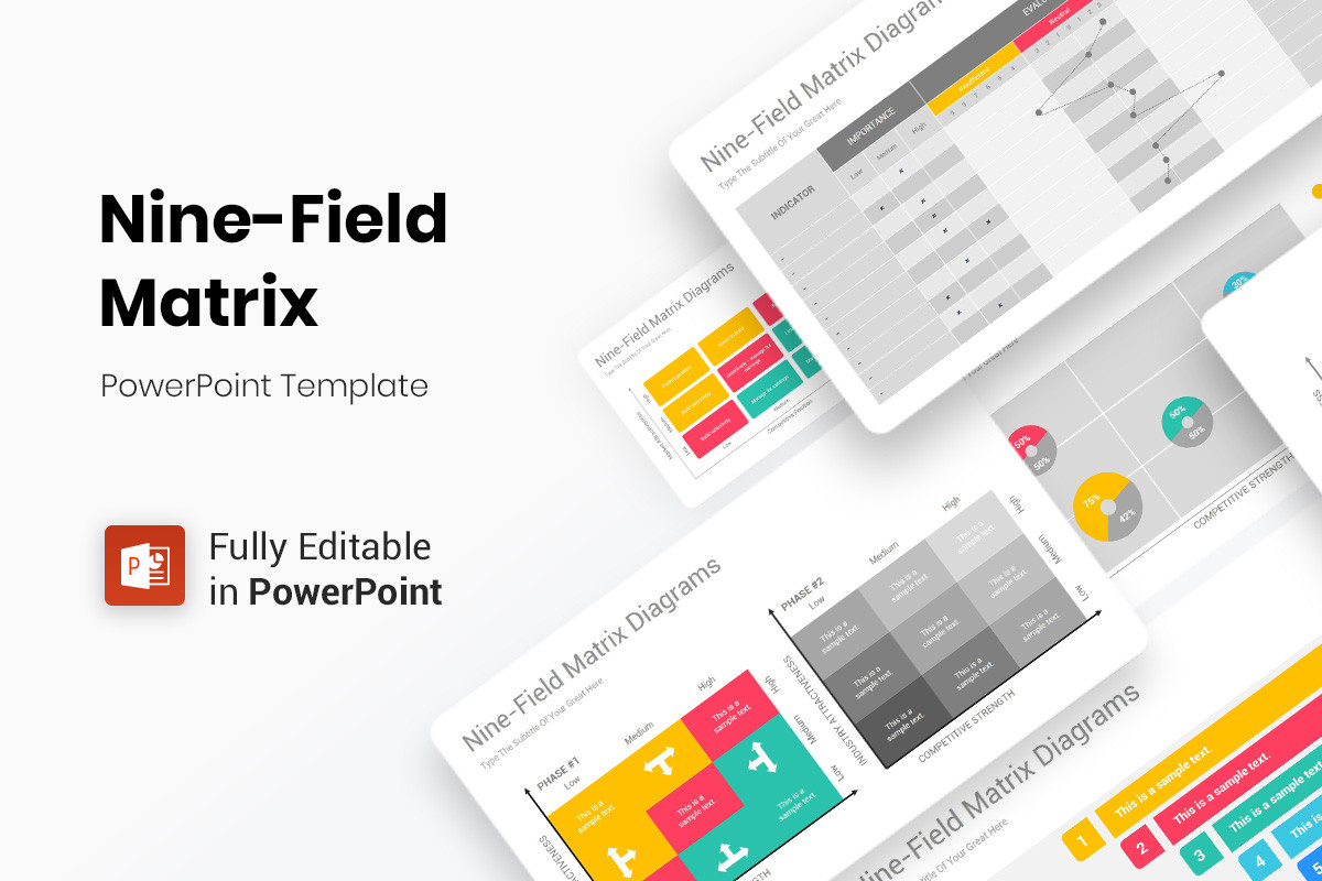 Nine-Field Matrix Diagrams PowerPoint Template | Nulivo Market