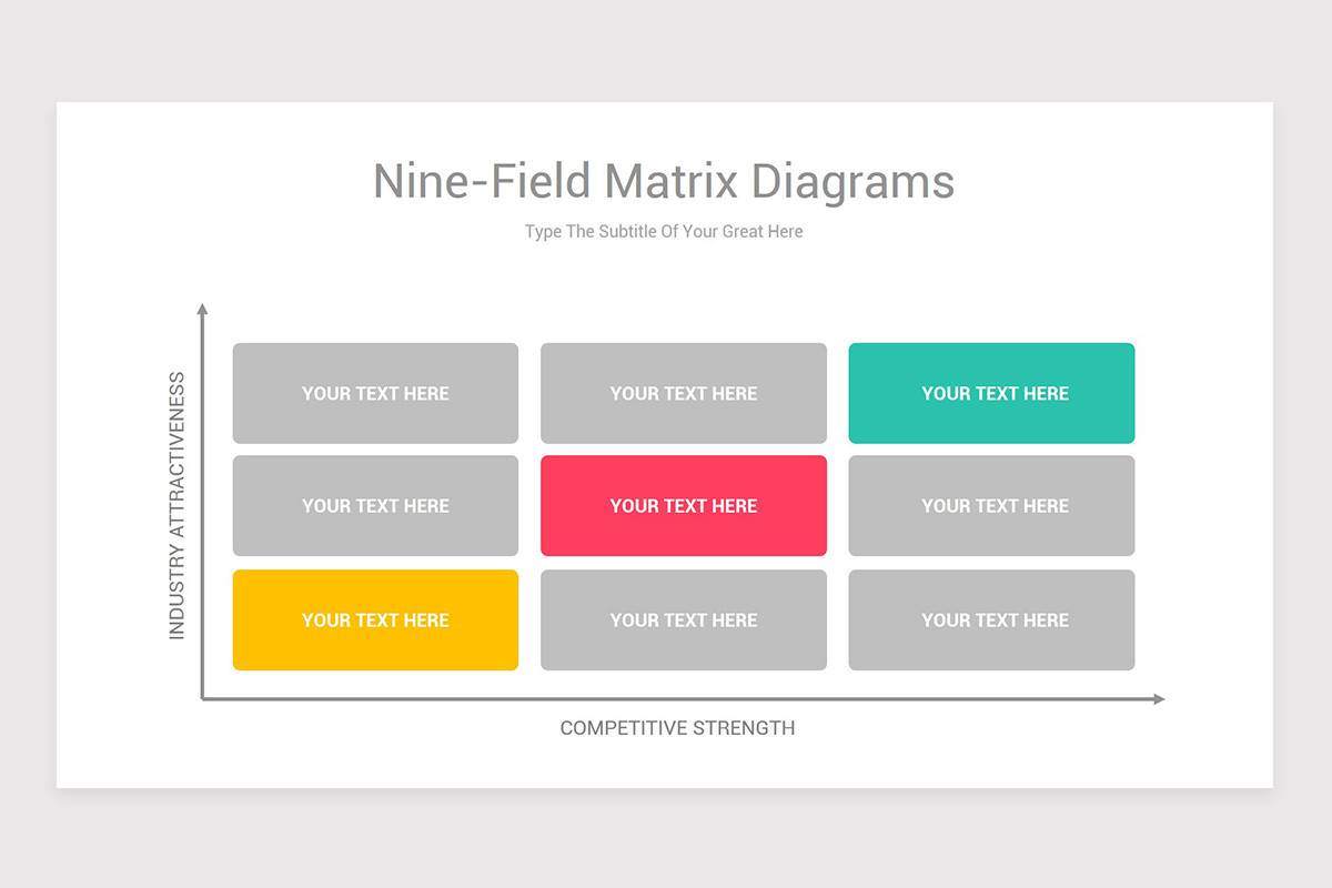 Nine-Field Matrix Diagrams PowerPoint Template | Nulivo Market