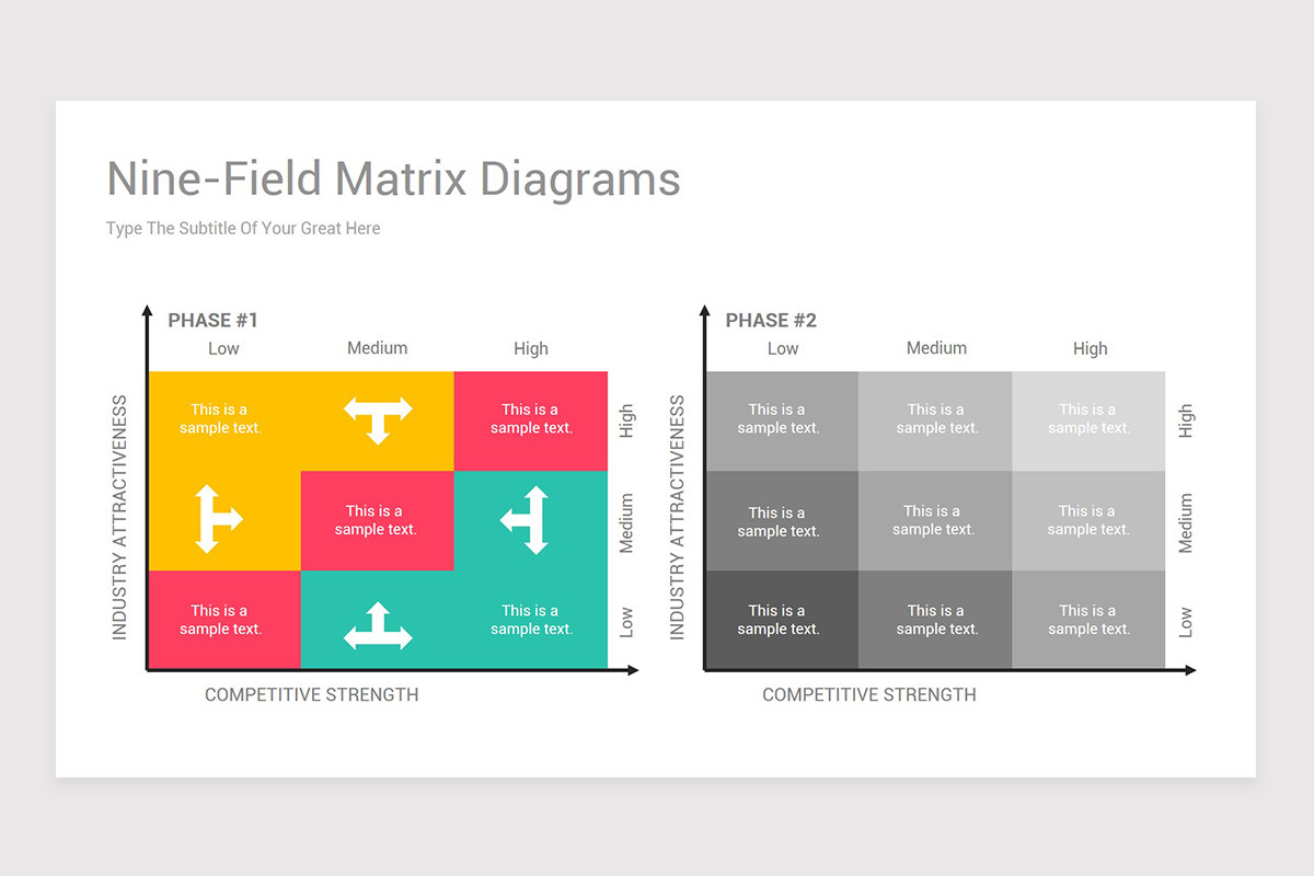 Nine-Field Matrix Diagrams PowerPoint Template | Nulivo Market