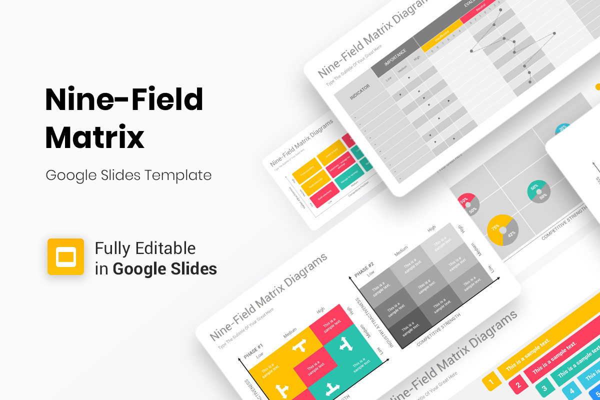 Nine-Field Matrix Diagrams Google Slides Template | Nulivo Market