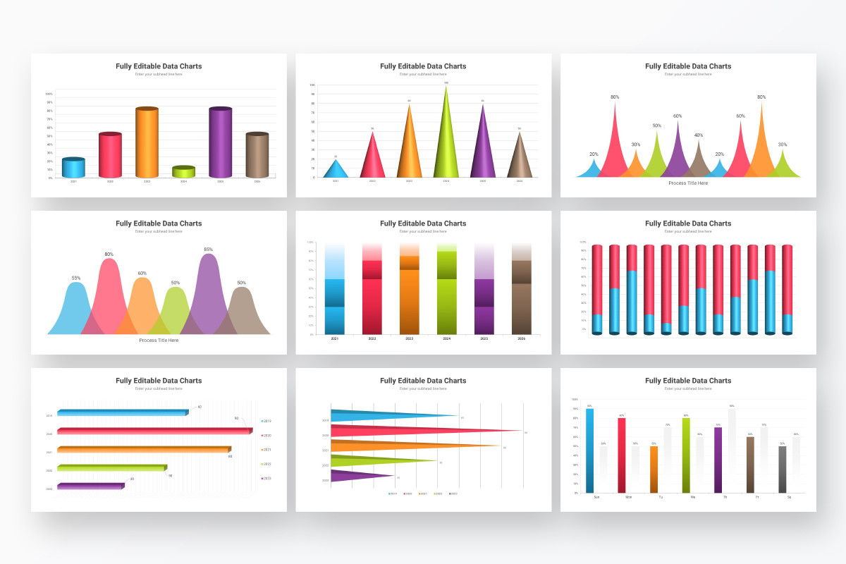Simple Data Chart Examples Data Charts PowerPoint Presentation Template | Nulivo Market