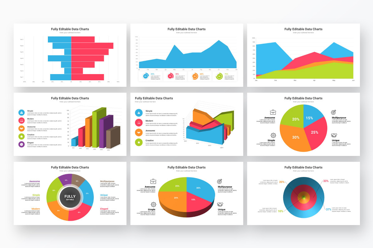 Data Charts PowerPoint Presentation Template | Nulivo Market