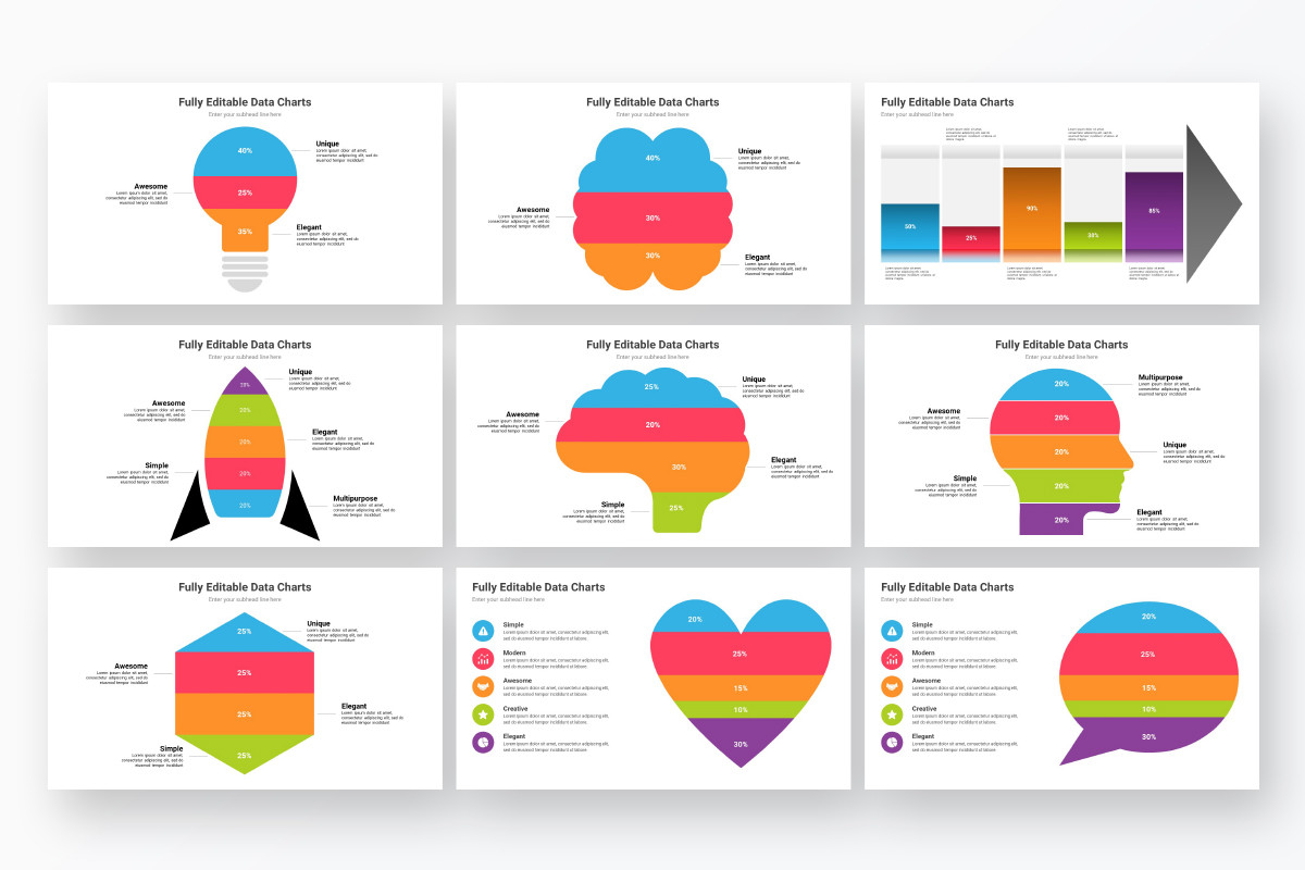 Data Charts PowerPoint Presentation Template | Nulivo Market