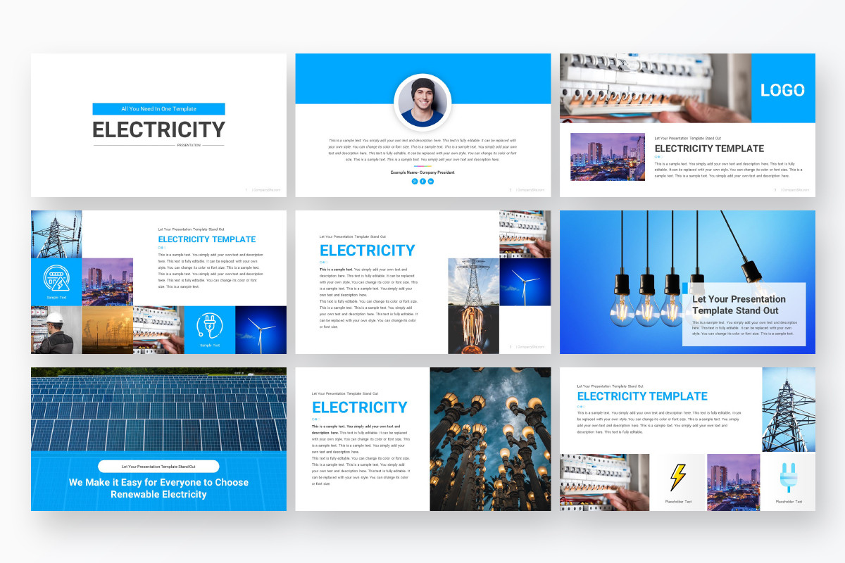 Electricity PowerPoint Presentation Template | Nulivo Market