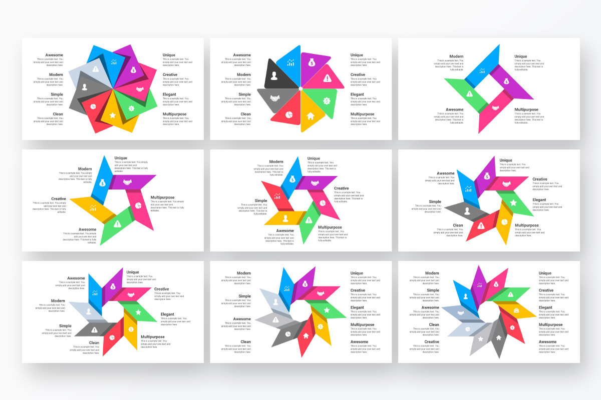 Pinwheel Infographics PowerPoint Template | Nulivo Market