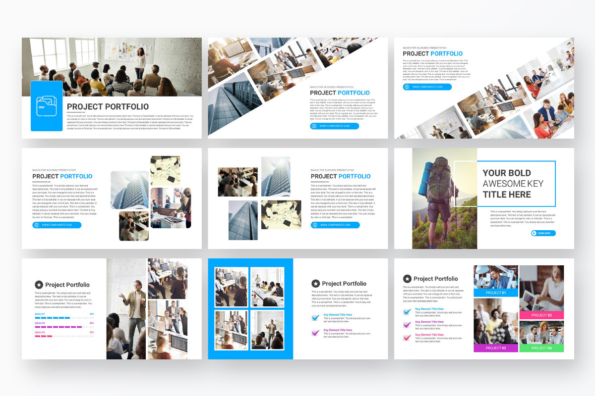 Project Portfolio PowerPoint Presentation Template | Nulivo Market