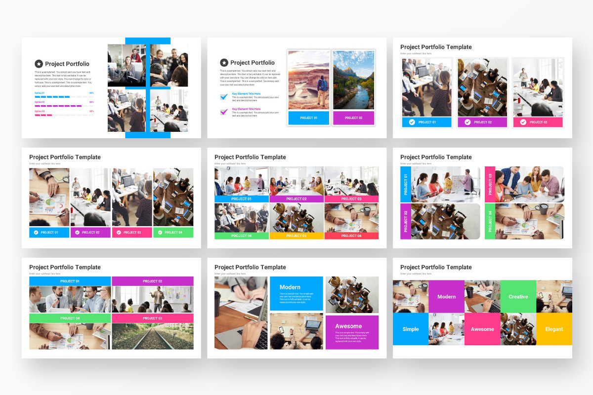 Project Portfolio PowerPoint Presentation Template | Nulivo Market