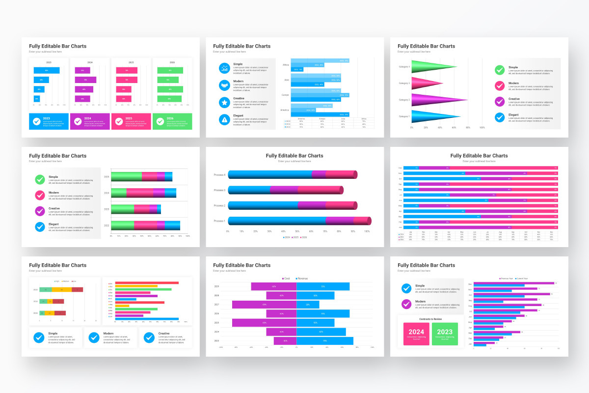 Bar Charts PowerPoint Presentation Template | Nulivo Market