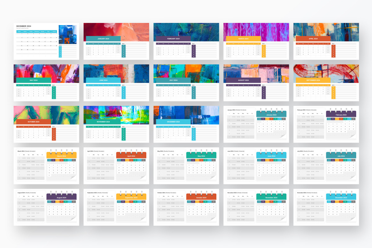 2024 Calendar Google Slides Template Nulivo Market