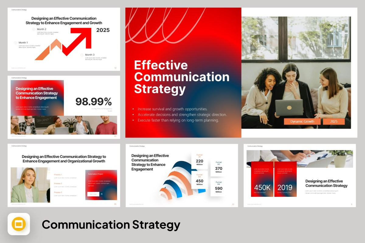 Communication Strategy PowerPoint Template | Nulivo Market