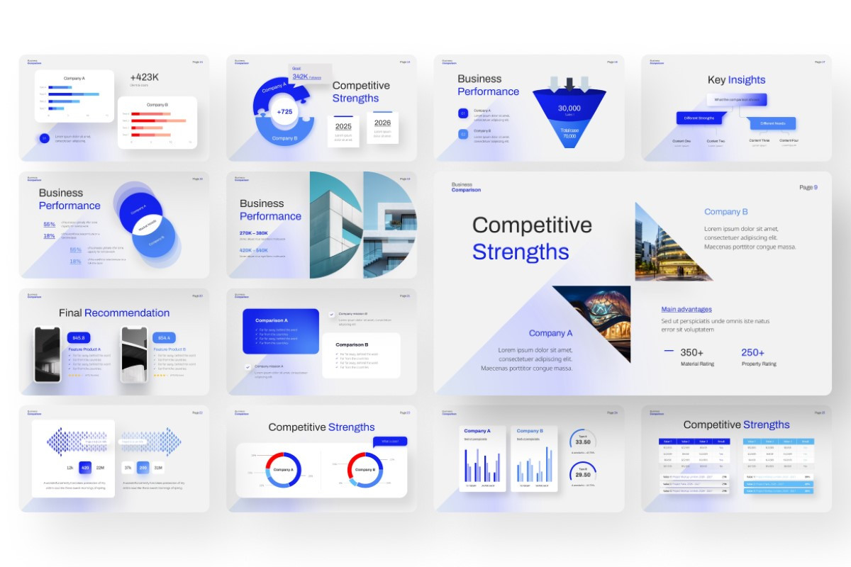 Business Comparison PowerPoint Template | Nulivo Market