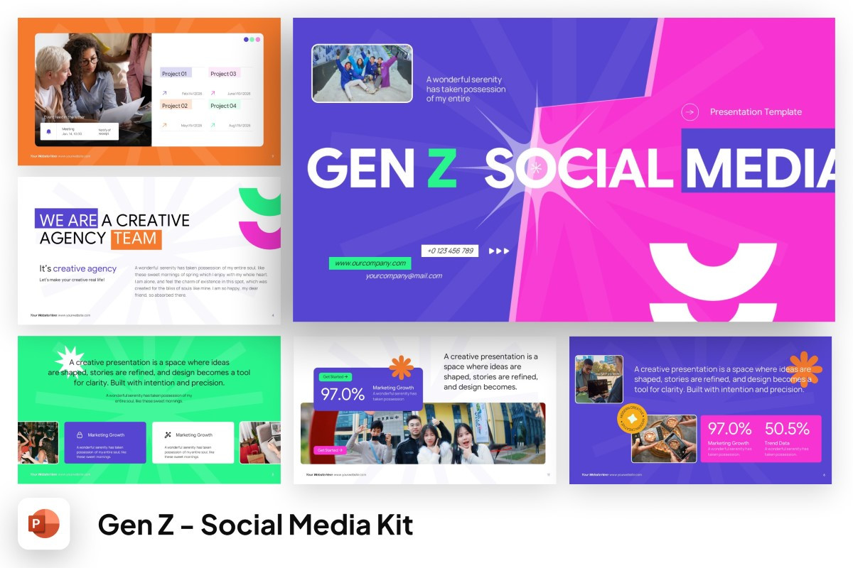 Gen Z Social Media Kit PowerPoint Template | Nulivo Market