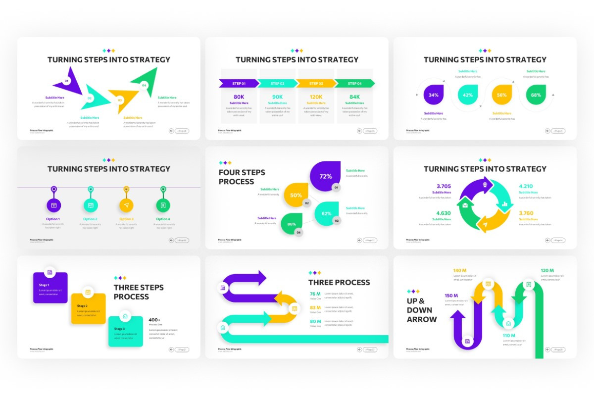 Process Flow Infographics PowerPoint Template | Nulivo Market