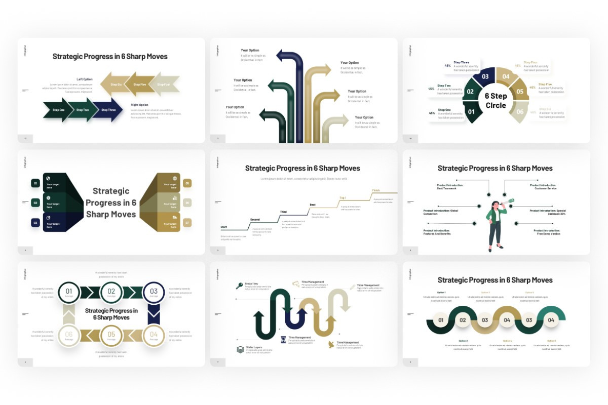 6 step point Infographic PowerPoint Template | Nulivo Market