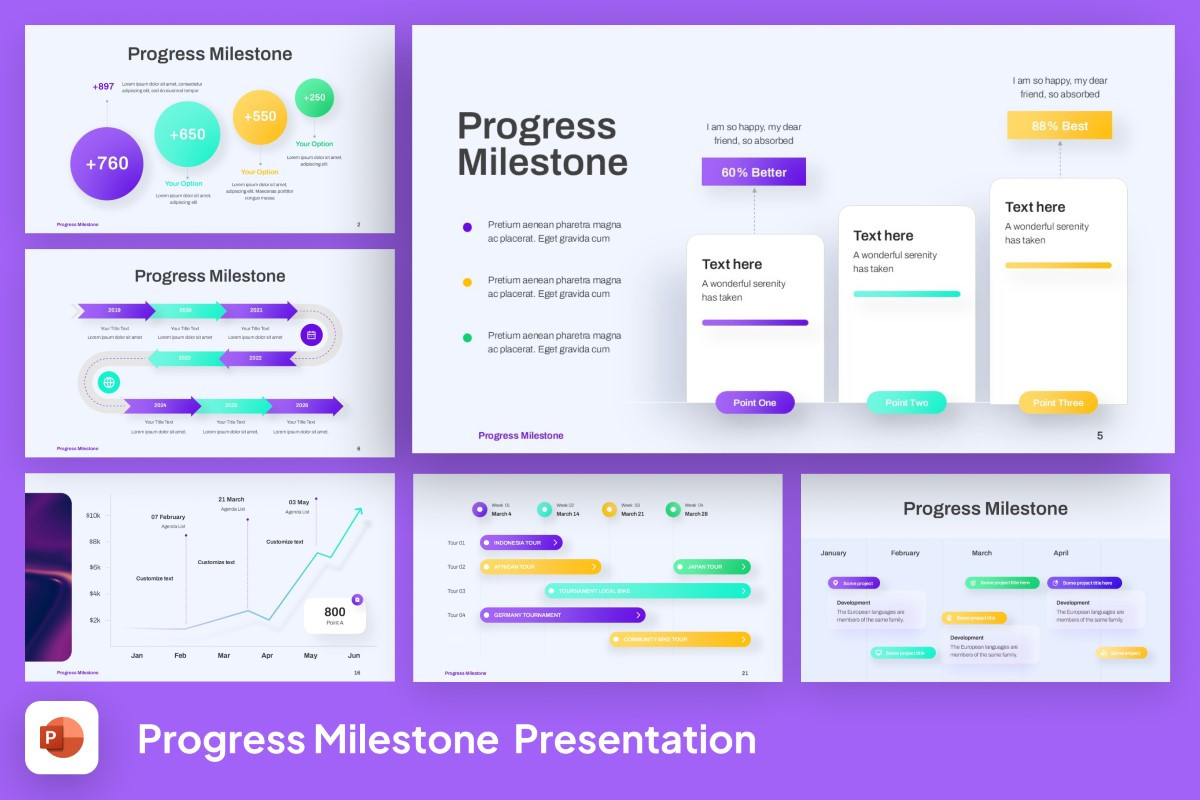 Progress Milestone PowerPoint Template | Nulivo Market
