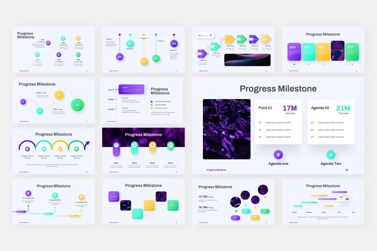 Progress Milestone PowerPoint Template | Nulivo Market